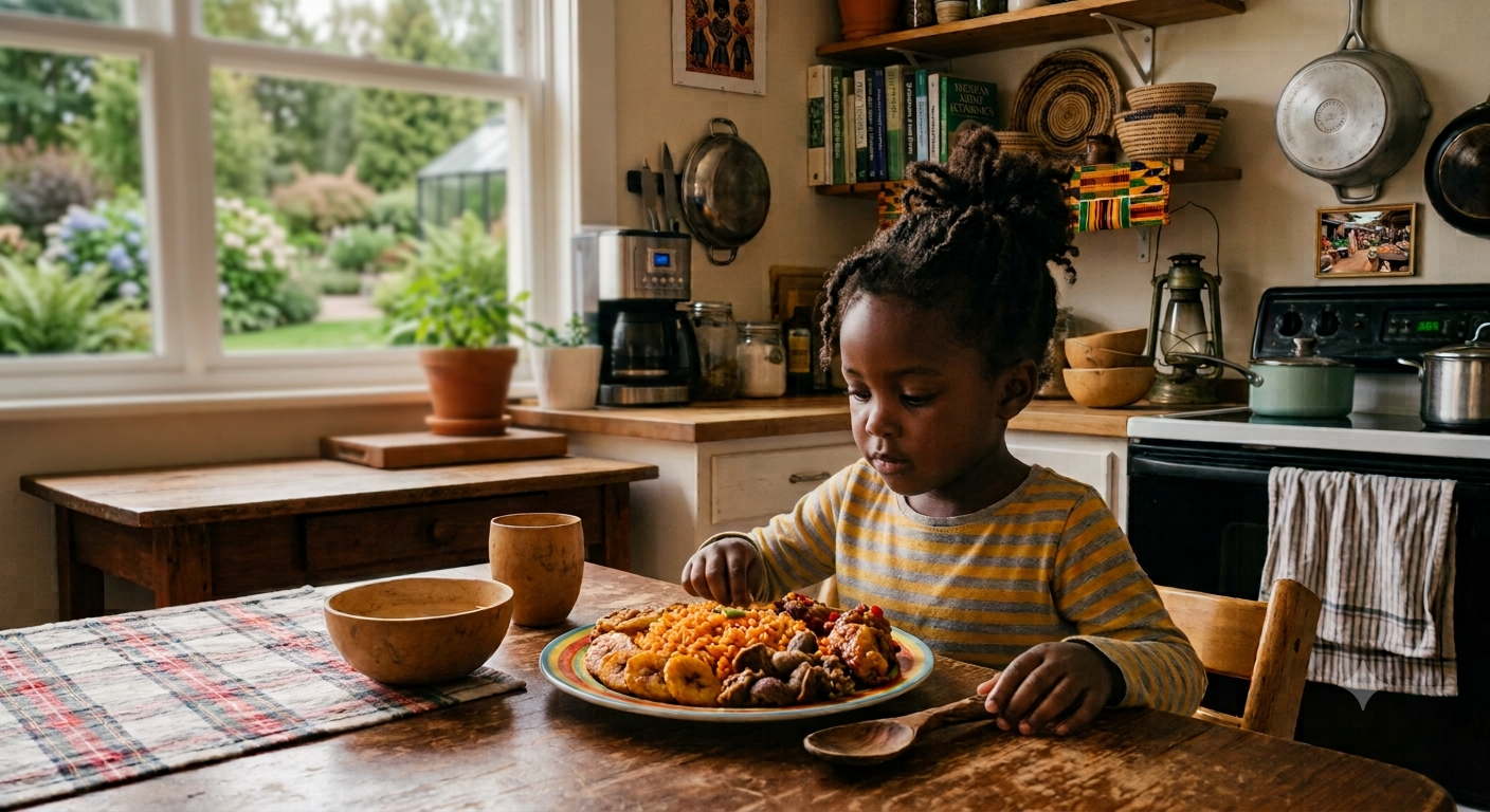 Mother and child at the dinner table